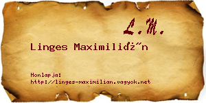 Linges Maximilián névjegykártya